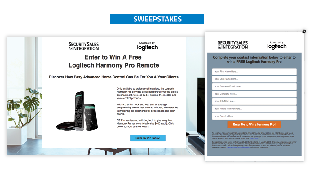 Security Sales & Integration - Sweepstakes